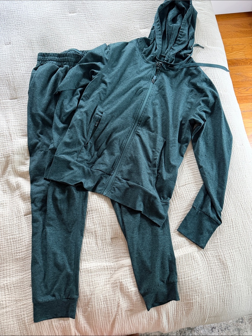 Quince Women's Dark Teal Zip Hoodie & Joggers Set